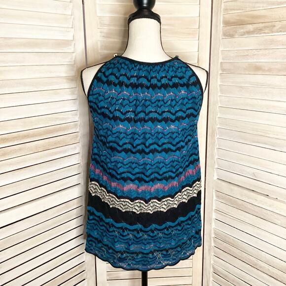 M Missoni Swing Tank Classic Zig Zag Teal Purple Pink M-L - Picture 6 of 10